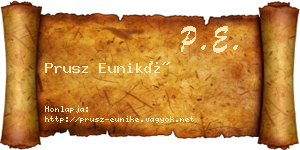 Prusz Euniké névjegykártya